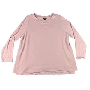J. Jill Camicia Donna Extra Large Rosa Collezione Wearever Top Manica Lunga Tessuto - Foto 1 di 10