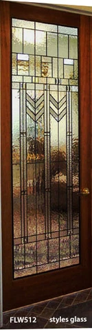 Stained Glass Stunning design Frank L Wright style  Interior Doors Cover