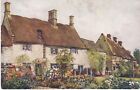 Gb Ppc Early Thatched House, Sulgrave- J Salmon Cardoriginal Painting D Neave