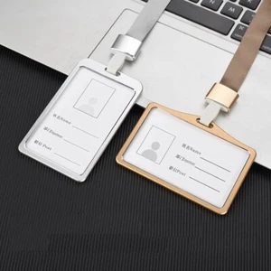 Soporte de tarjeta de insignia ID Funda vertical horizontal con correa De к - Imagen 1 de 22