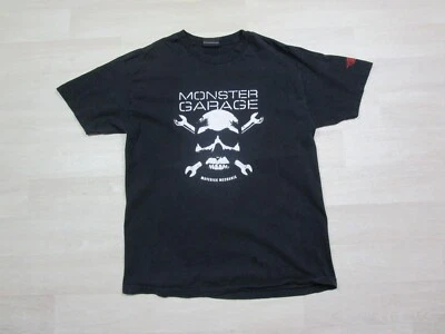 Винтажная футболка Monster Garage промо череп графический Y2K выцветший черный размер (M/L) - Изображение 1 из 4