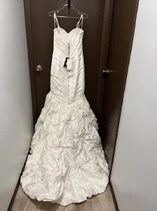 Size 8 Justin Alexander Bridal Gown Wedding Dress Sleeveless or Strapped Natural - Picture 1 of 10