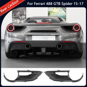 For Ferrari 488 GTB Spider 15-17 Real Carbon Fiber Rear Fog Lamp Cover Vent Trim - Picture 1 of 12