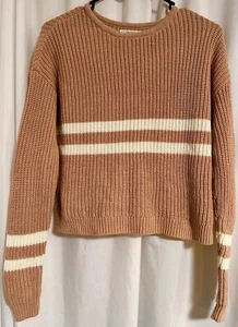 Suéter Pac Sun Ultra Suave Tejido con Cable Melocotón Marfil Mujer Talla XS - Imagen 1 de 8