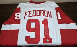 Sergey Fedorov Signed Detroit Red Wings Authentic Fanatics Breakaway Jersey AJ - Picture 1 of 11