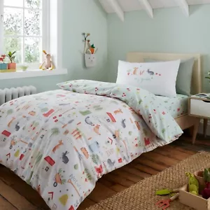 RHS Kids My Allotment Garden Reversible Duvet Cover Bedding Set Natural - Picture 1 of 28