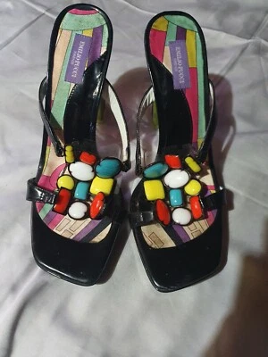 DE COLECCIÓN EMILLIO PUCCI OBRA DE ARTE DAMAS TACÓN SIN CORDONES TALLA 38.5 hecho en italia Foto 1 de 4