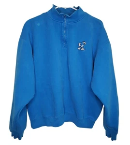 Vintage Unisex XL Blue M&M Character 1/4" Zip Embroidered Sweatshirt - Picture 1 of 5