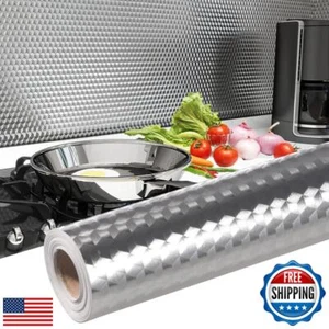 Kitchen Backsplash Wallpaper,Waterproof Oil-Proof Peel and Stick Aluminum Wal - Picture 1 of 5