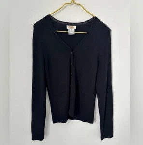 Vintage Talbots Petites Black Elegant Stretch Cardigan Sweater Women’s Small SP - Picture 1 of 9