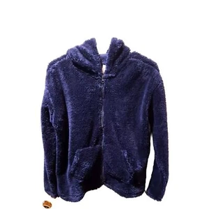The Children's Place Girls Jacket XXL 16 Blue Zip-Up Hooded Faux Fur Comfort - Picture 1 of 7