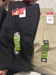 dickies girl size 13 pants slim fit black & khaki  - Picture 1 of 1