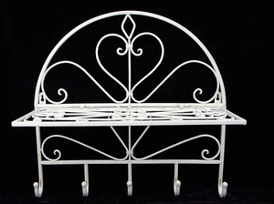 Wardrobe Wrought Iron Tray Iron Towel Holder White Folding Wardrobe Used Look - Picture 1 of 4