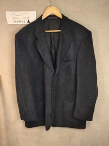 Cappotto giacca sportiva St Michael Marks Spencer 46 L blu navy italiano tessuto morbido retrò - Foto 1 di 12