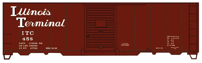 Accurail HO Scale 3565 Illinois Terminal 40' Steel Box Car Rd #458 - Image 1 of 1