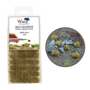 WWS 100 x Touffes Autocollantes d’Herbe Statique - Morte, 10mm – Diorama - Photo 1/7