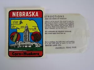 Vintage State of Nebraska Baxter Lane Water Decal - Picture 1 of 3