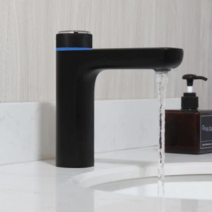 Digital Display Bathroom Faucet Vessel Basin Black Single Handle Hole Mixer Tap - Picture 1 of 10