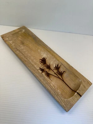 NWT - Boltze Home Germany- Mango Wood  Rustic Decorative Incised Tray - Image 1 of 4