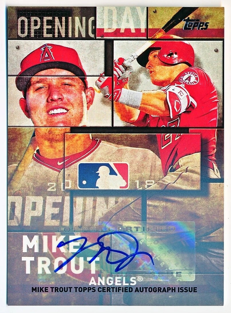 2018 Topps Opening Day Mike Trout Insert Autographs Auto #OD-8 (2/5)
