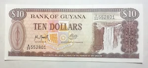 Banknote Guyana, 10 Dollars, 1966- 1992, unc. - Bild 1 von 2