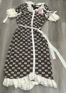 NWT Ivy City Co Becca Crochet Dress in Brown Floral - Size L - Picture 1 of 8