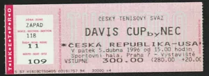 TICKET Davis Cup 1/4 Final Czech Rep. - USA 1996 Korda Martin Washington tennis - Picture 1 of 1