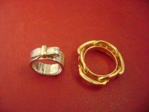 Hermes Vintage 2 tone ring US size 5, /W Hermes scarf ring 2 items - Picture 1 of 11