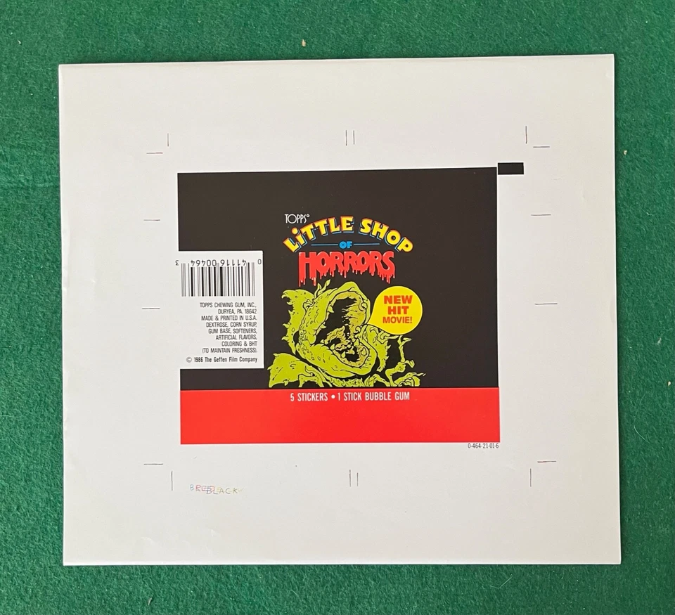 1986 LITTLE SHOP OF HORRORS EMPTY TRADING CARD WRAPPER TOPPS