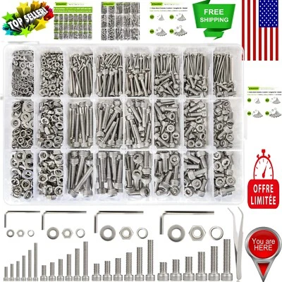 Complete 1570PCS Fastener Set - M2 M3 M4 M5 Bolts, Nuts, Washers & Lock Washers - Image 1 of 4