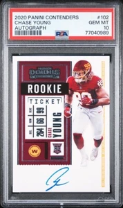 2020 Panini Contenders Chase Young Rookie Autograph #102 PSA 10 Gem Mint - Picture 1 of 2