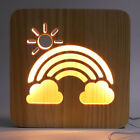 Wooden 3D Led Light Hollow Pattern Warm White Pine Wood 2W Usb Power Supply Bgs