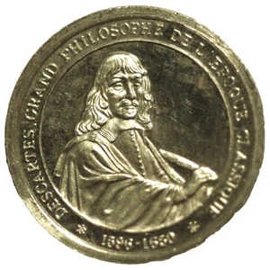 Histoire de France Medal Descartes Grand Philisophe de L'Epoque 1596-1650 - Picture 1 of 2