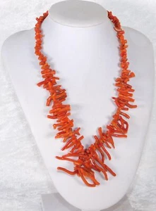 Vintage Chinese Pink Coral Bead 14k Gold Clasp Necklace 15 1/2" - Picture 1 of 5