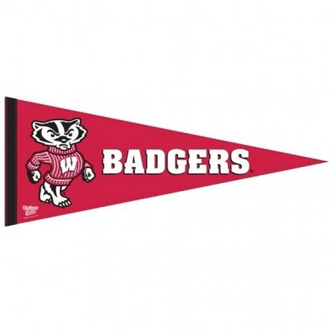 Wisconsin Badgers 12x30 Premium Wool Pennant [NEW] NCAA Sign Banner Wall Cave Cover
