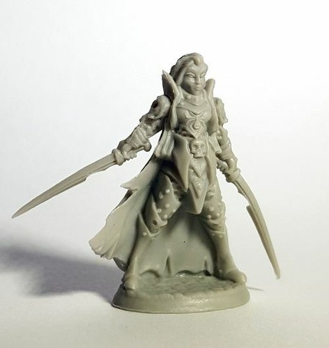 Reaper Bones Miniature: Black Elf Warrior - 35mm RPG Figure For D&D & Wargames (Ref 77124)