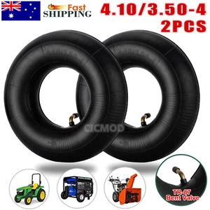 2X 4.10/3.50-4 Inner Tube Bent Valve 4.1/3.5-4 Innertube Wheelbarrow Wheel Tyre - Picture 1 of 11