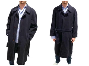 MEN'S PIERRE BALMAIN PARIS NAVY WOOL CASHMERE MEN'S BELTED TRENCH COAT 48 M - Picture 1 of 12