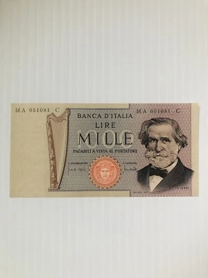 Italy 1000 Lire 1969 P-101 Crisp AU-UNC - Image 1 of 2