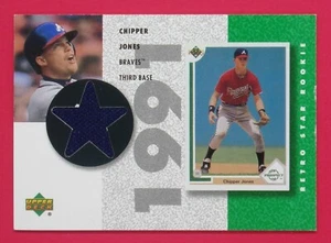 2002 UD Authentics Chipper Jones Retro Star Rookie Jerseys #SRCJ Atlanta Braves - Picture 1 of 2