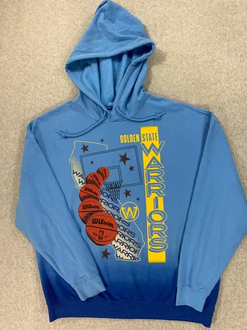 Golden State Warriors NBA Vintage Basketball Hoodie Sweatshirt (Men's XXL) Blue Cover