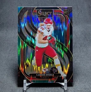 Carson Steele Black Green Shock Prizm Rookie RC 2024 Select Card #142 Chiefs - Picture 1 of 2