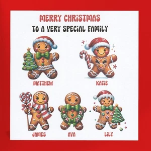 Family Christmas Card - Personalised Christmas Card For Family - 2 to 5 figures - Picture 1 of 8