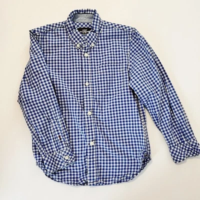 H&M plaid blue and white long sleeve button down shirt Kids size 6-7 - Image 1 of 4