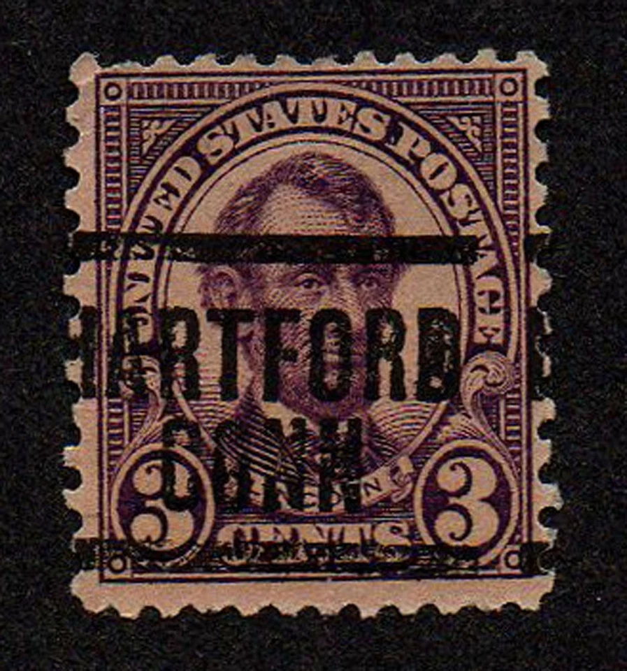 USA, SCOTT # 635, PRECANCEL HARTFORD, CONNECTICUT, ABRAHAM LINCOLN YEAR 1927 - Image 1 of 1