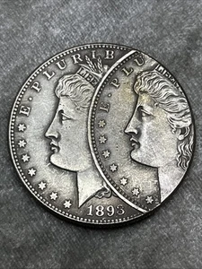 Repo Morgan 1893 1 dólar estadounidense doble golpe error raro relleno de hueco de plata - Imagen 1 de 5