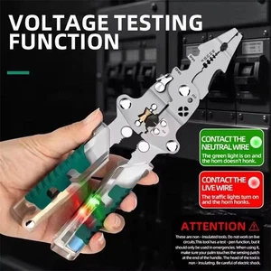 8-in-1 Multifunktionale Abisolierzange mit elektrischer Messkabelschere - Bild 1 von 11