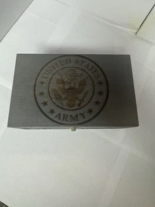 U.S. Army Wooden Laser Engraved Decorative Keepsake Box 8.3 X 5.2 X 3.5 Inch - Picture 1 of 6