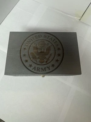 U.S. Army Wooden Laser Engraved Decorative Keepsake Box 8.3 X 5.2 X 3.5 Inch - Image 1 of 4