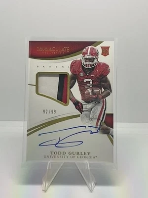 Immaculate #307 2015 - Todd Gurley - parche automático RPA - ser/99 - Georgia Bulldogs Foto 1 de 2